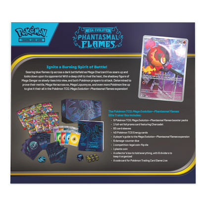 Pokémon TCG: Mega Evolution – Phantasmal Flames Elite Trainer Box Back
