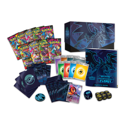 Pokémon TCG: Mega Evolution – Phantasmal Flames Elite Trainer Box Components