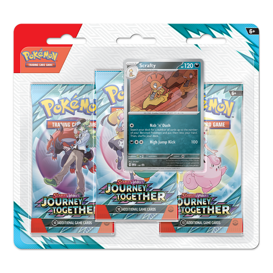Pokémon TCG: Scarlet & Violet – Journey Together 3-Pack Blister – Scrafty