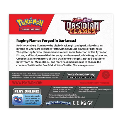 Pokémon TCG: Scarlet & Violet – Obsidian Flames Booster Box Box - Back