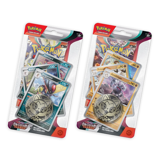 Pokémon TCG: Scarlet & Violet – Obsidian Flames Premium Checklane Blister Display Bundle – Annihilape & Kingambit