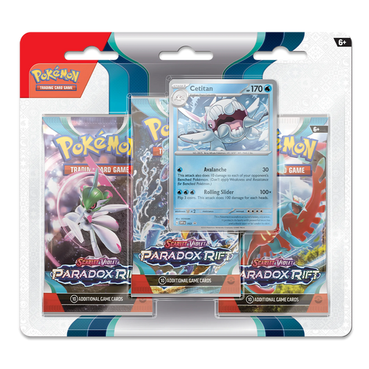 Pokémon TCG: Scarlet & Violet – Paradox Rift 3-Pack Booster Display – Cetitan