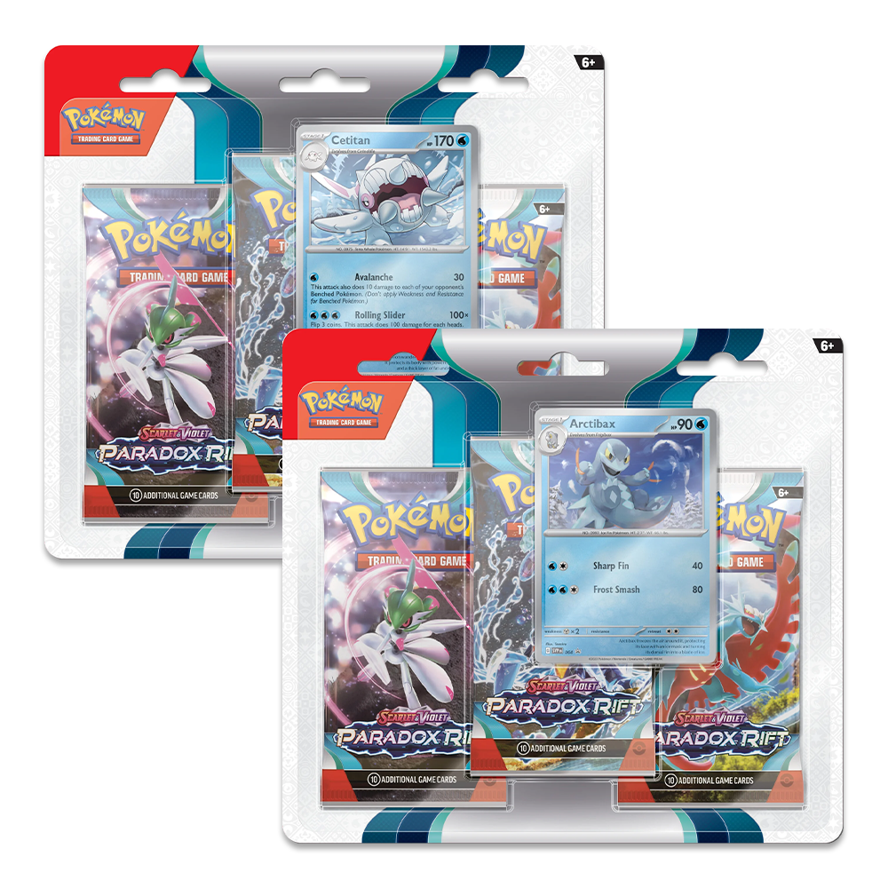 Pokémon TCG: Scarlet & Violet – Paradox Rift 3-Pack Booster Display Bundle – Arctibax & Cetitan 