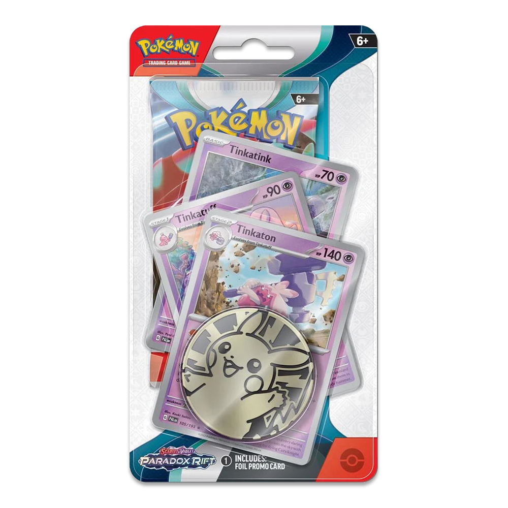 Pokémon TCG: Scarlet & Violet – Paradox Rift Premium Checklane Blister Display – Tinkaton