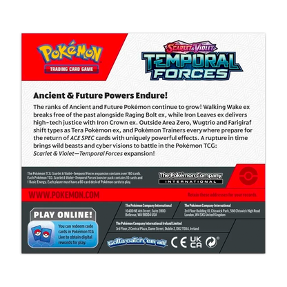 Pokémon TCG: Scarlet & Violet – Temporal Forces Booster Box Display Back