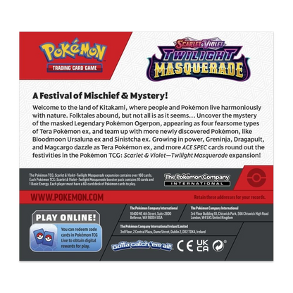 Pokémon TCG: Scarlet & Violet – Twilight Masquerade Booster Box Displa – Eclipse Cards