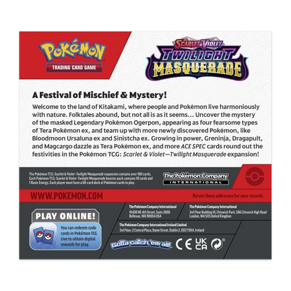 Pokémon TCG: Scarlet & Violet – Twilight Masquerade Booster Box Display Back