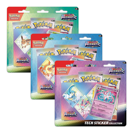 Pokémon TCG: Scarlet & Violet—Prismatic Evolutions Tech Sticker Collection Bundle