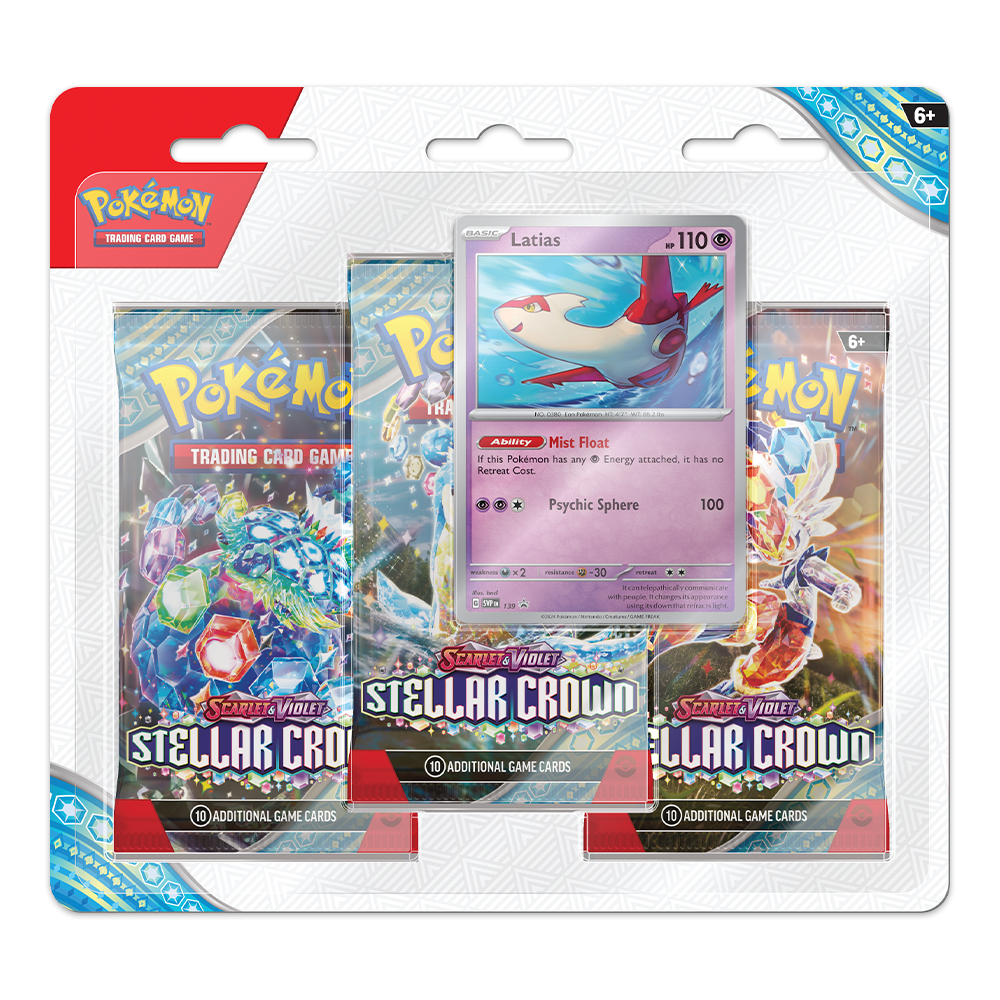 Pokémon TCG: Scarlet & Violet – Stellar Crown 3-Pack Booster Display – Latias