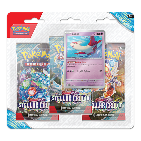 Pokémon TCG: Scarlet & Violet – Stellar Crown 3-Pack Booster Display – Latias