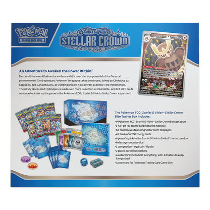 Pokémon TCG: Scarlet & Violet – Stellar Crown Elite Trainer Box Back