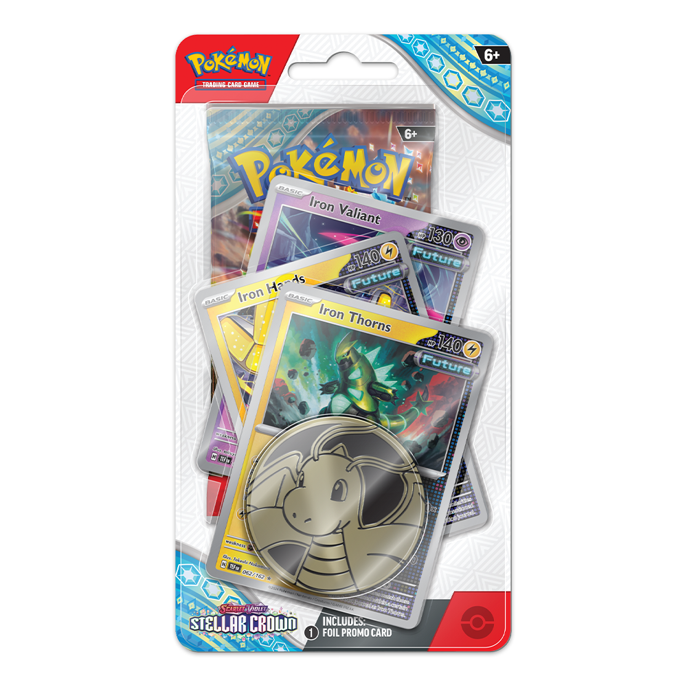 Pokémon TCG: Scarlet & Violet – Stellar Crown Premium Checklane Blister Display – Iron Thorns