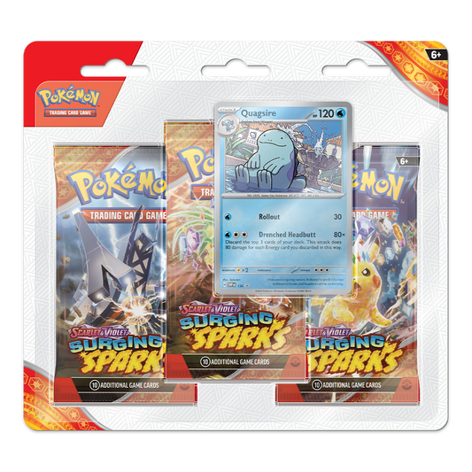 Pokémon TCG: Scarlet & Violet – Surging Sparks 3-Pack Booster Display – Quagsire