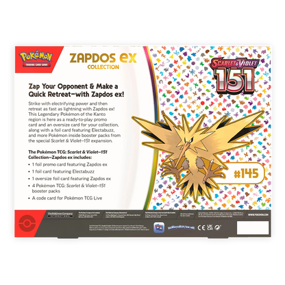 Pokémon TCG: Scarlet & Violet—151 Collection—Zapdos ex! Back