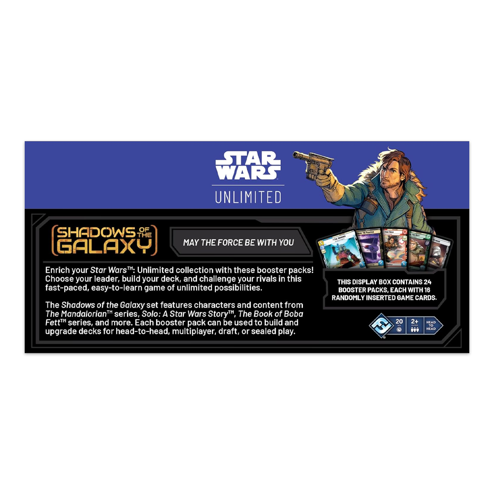 Star Wars™: Unlimited – Shadows of the Galaxy Booster Box Display Back