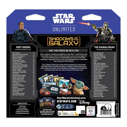 Star Wars: Unlimited Shadows of the Galaxy Two-Player Starter Deck - The Mandalorian & Moff Gideon Back