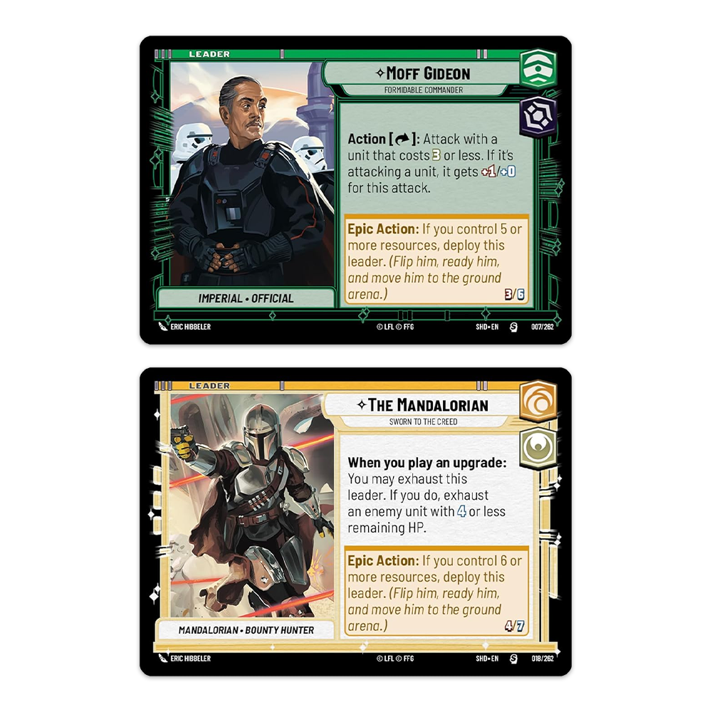 Star Wars: Unlimited Shadows of the Galaxy Two-Player Starter Deck - The Mandalorian & Moff Gideon Leaders