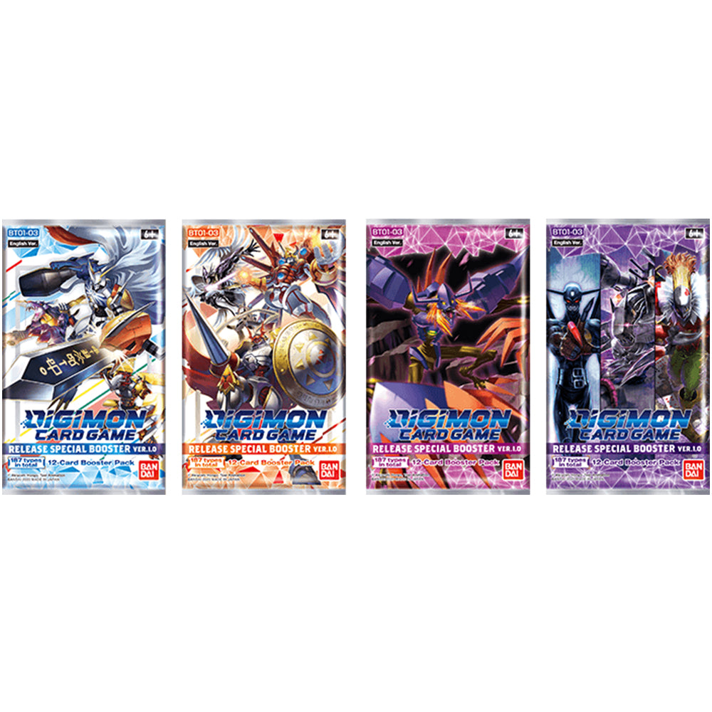 Digimon Card Game Release Special Booster Box ver.1.0 packs artworks