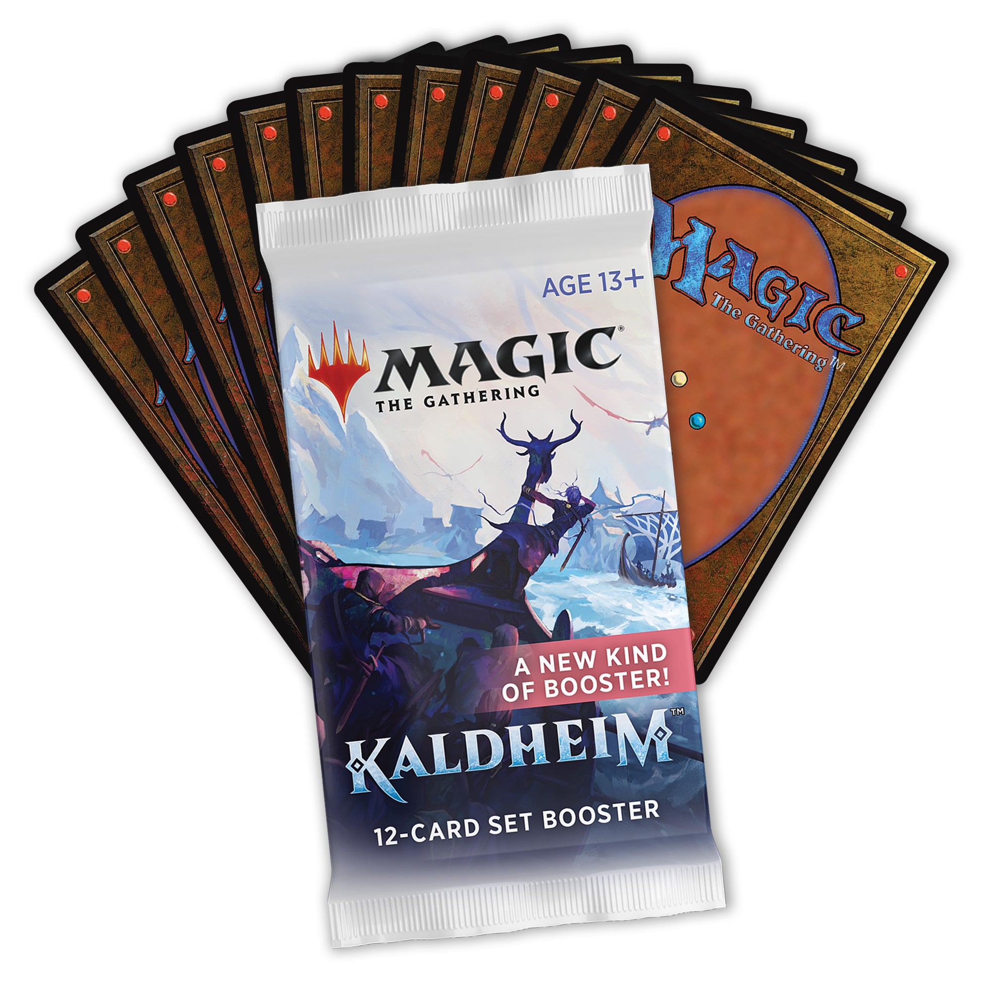 Magic The Gathering Kaldheim Set booster pack card fan open