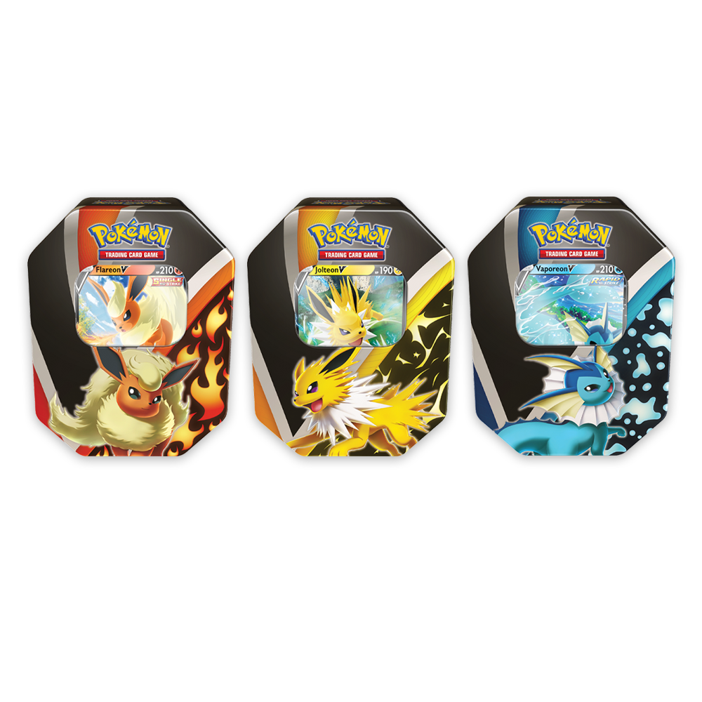 Pokémon - Eevee Evolutions Tin Bundle (Flareon V, Jolteon V & Vaporeon V)