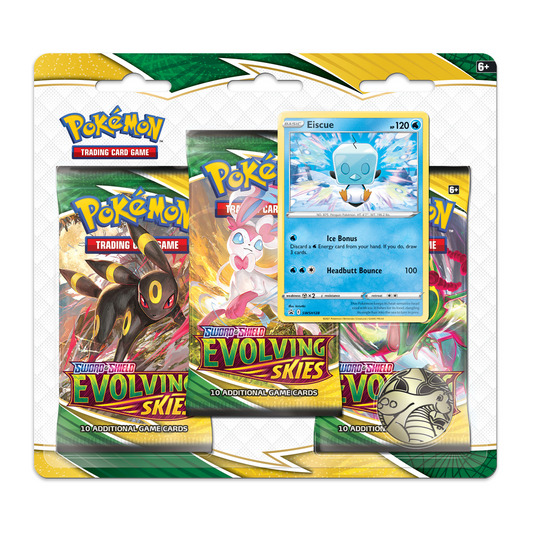 Pokémon TCG: Sword and Shield 7– Evolving Skies 3-Pack Booster Display - Eiscue