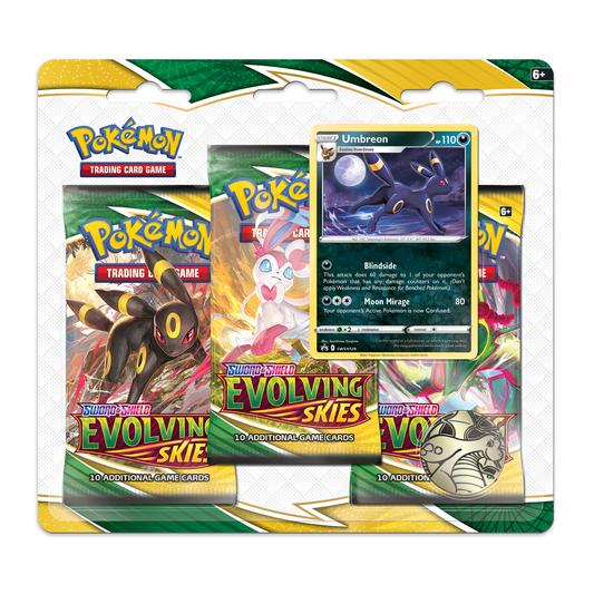Pokémon TCG: Sword and Shield 7– Evolving Skies 3-Pack Booster Display - Umbreon
