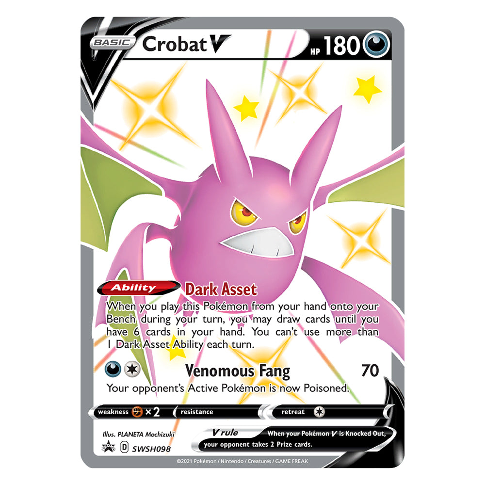 Pokémon TCG Shining Fates Mini Premium Collection Shiny Crobat V Card