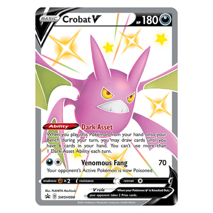 Pokémon TCG Shining Fates Mini Premium Collection Shiny Crobat V Card