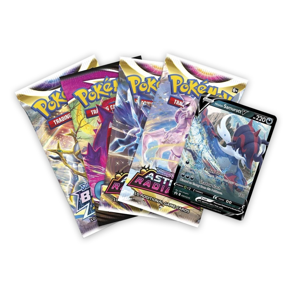 Pokémon TCG: Divergent Powers Tins Bundle - Packs and  Hisuian Samurott V promo