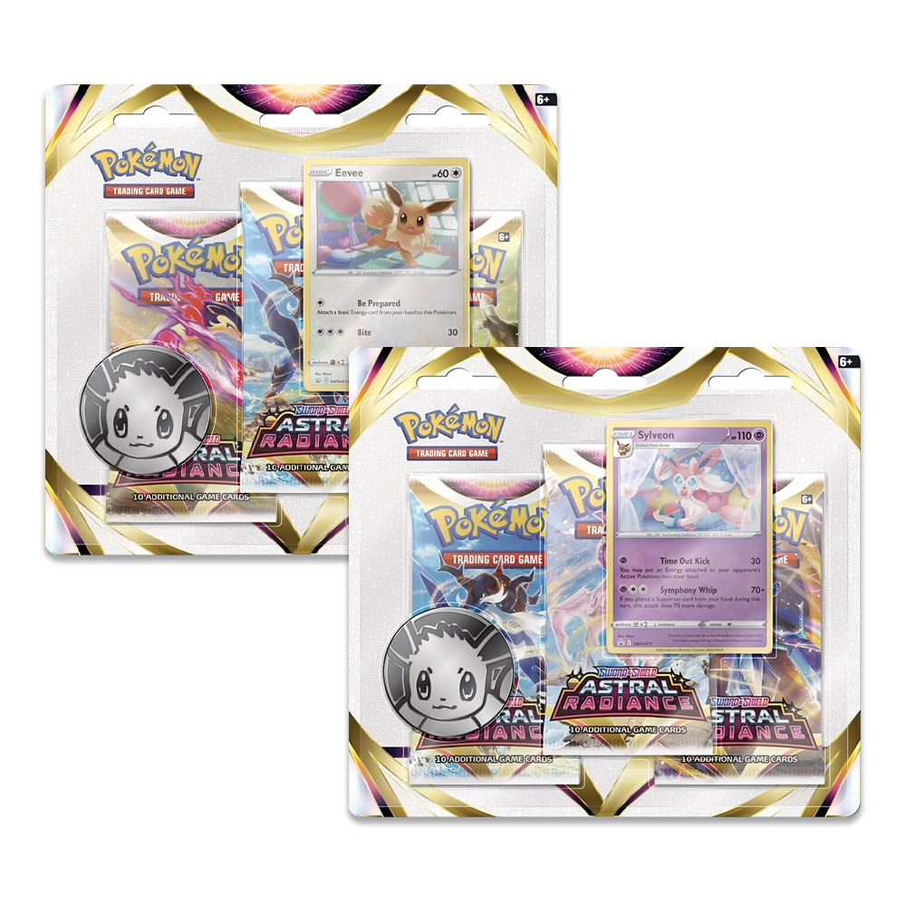 Pokémon TCG: Sword & Shield – Astral Radiance 3-Pack Booster Display - Eevee & Sylveon Bundle