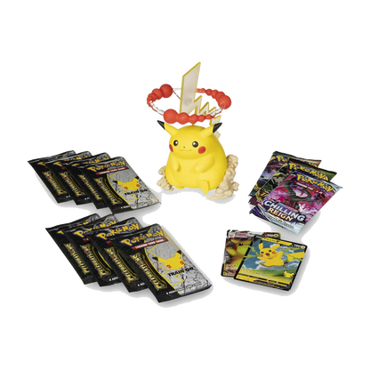 Pokémon TCG: Celebrations Premium Figure Collection – Pikachu VMAX Contents