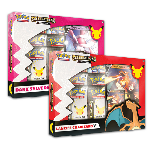 Pokémon TCG: Celebrations Collection - Lance’s Charizard V & Dark Sylveon V Bundle