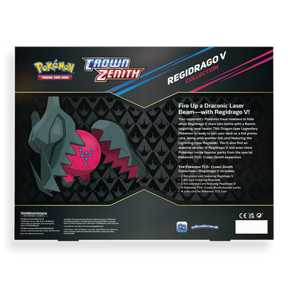 Pokémon TCG: Crown Zenith Collection Regidrago V Collection Box Back