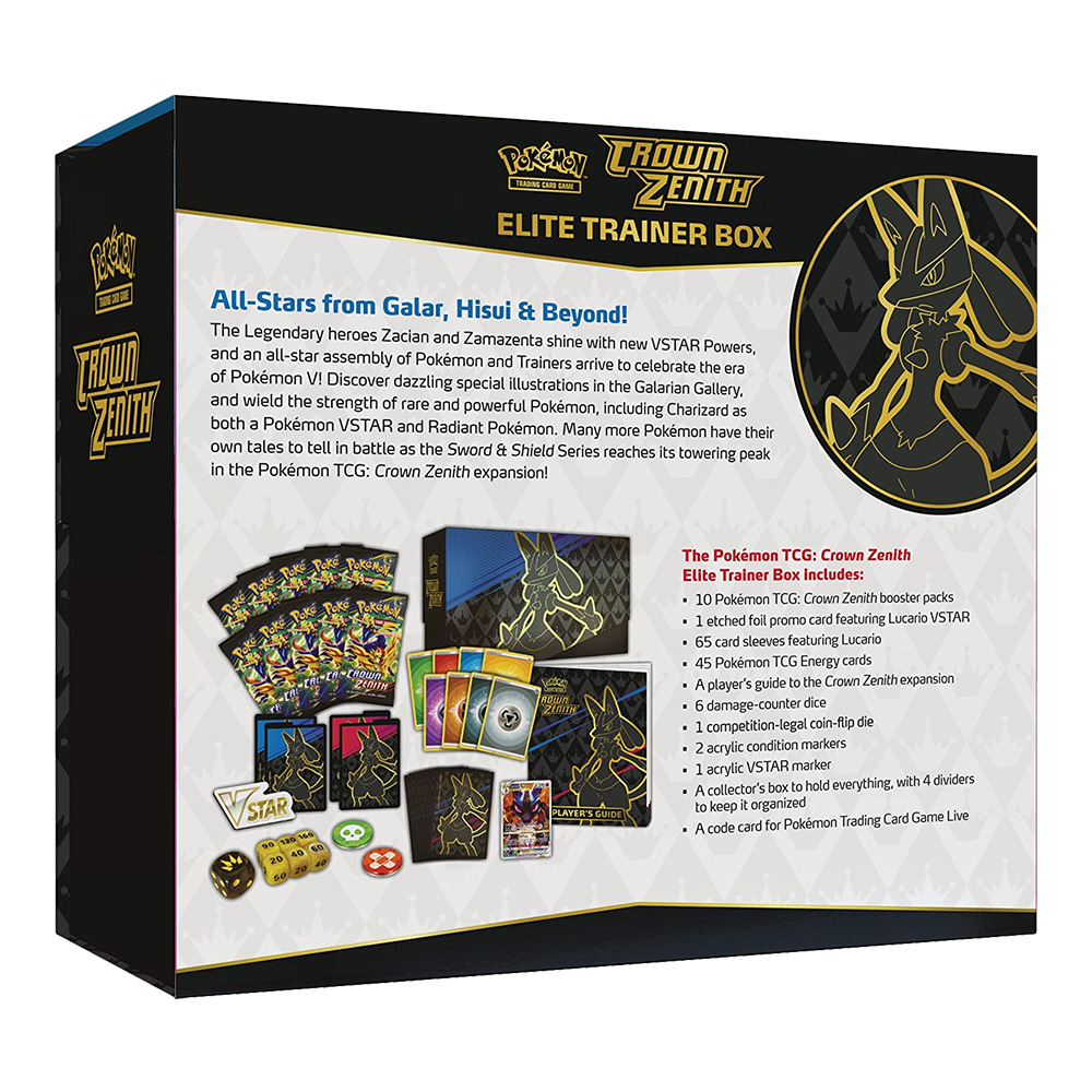 Pokémon TCG: Crown Zenith Elite Trainer Box Back