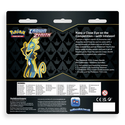 Pokémon TCG: Crown Zenith Pin Collection – Inteleon Back