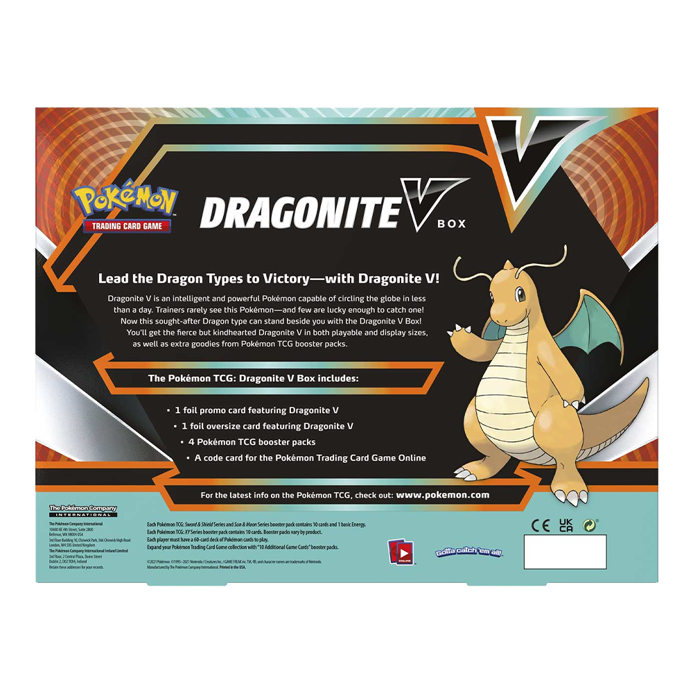 Pokémon TCG: Dragonite V Collection Box Back