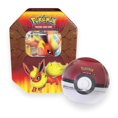 Pokémon TCG: Elemental Power Tin - Flareon-GX & Poké Ball Tin (2-pack bundle)