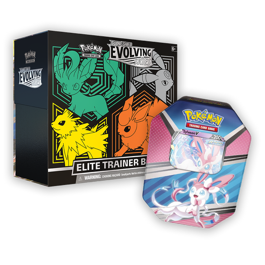 Pokémon TCG: Sword & Shield – Evolving Skies Elite Trainer Box & V Heroes Tin Bundle - Green / Sylveon