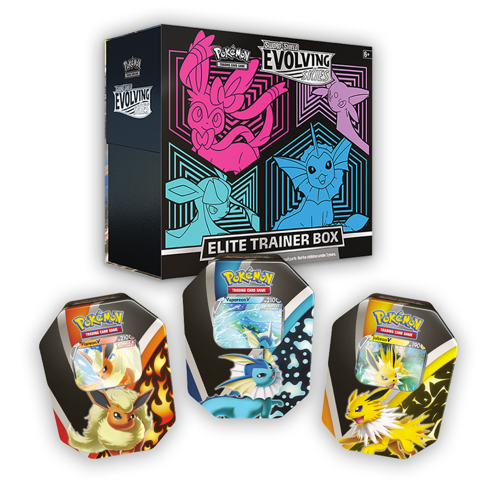 Pokémon TCG: Evolving Skies Elite Trainer Box & Eevee Evolutions Tripl ...