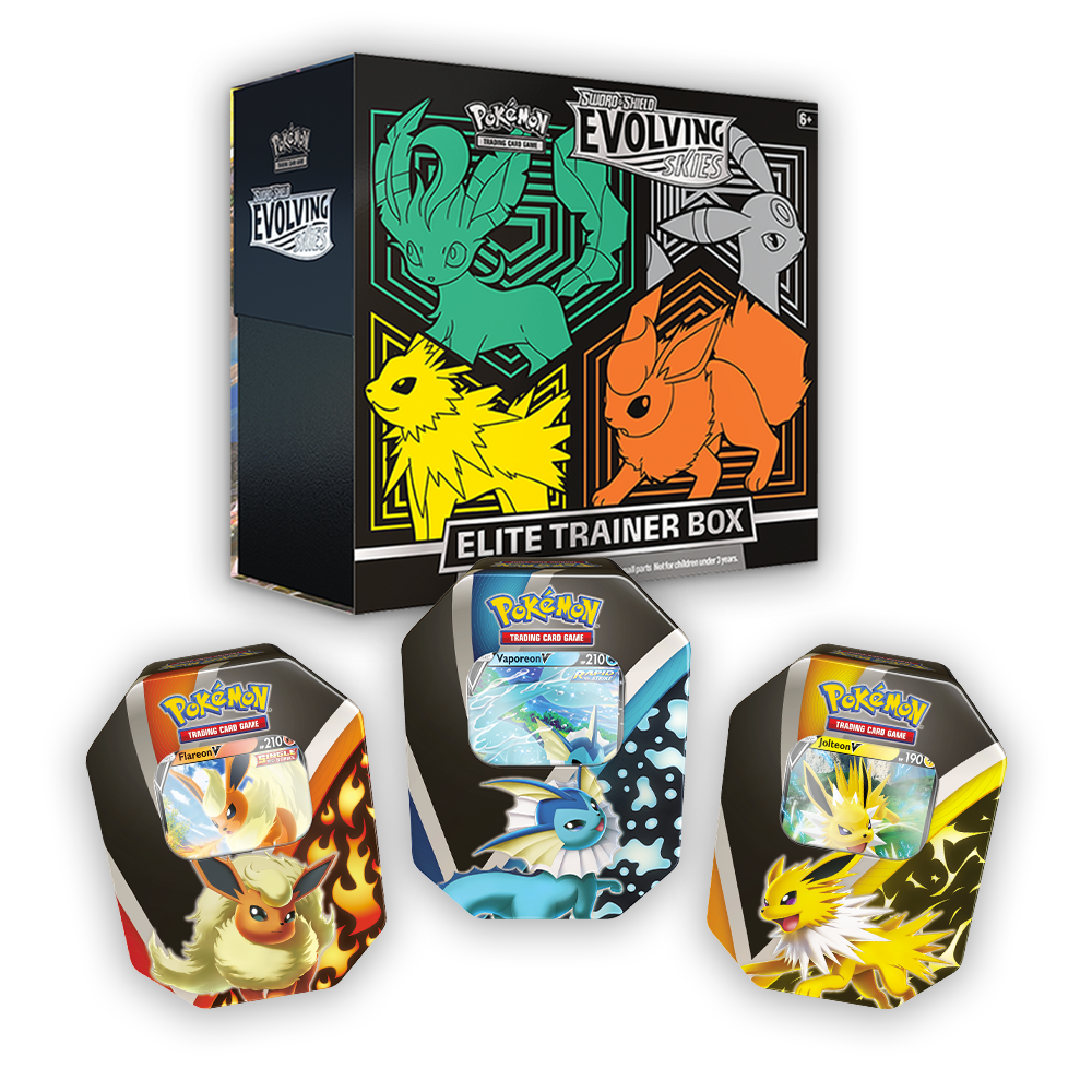 Pokémon TCG: Evolving Skies Elite Trainer Box & Eevee Evolutions Triple Tin Set Bundle