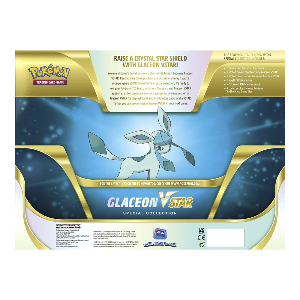 Pokémon TCG: Glaceon VSTAR Special Collection Back