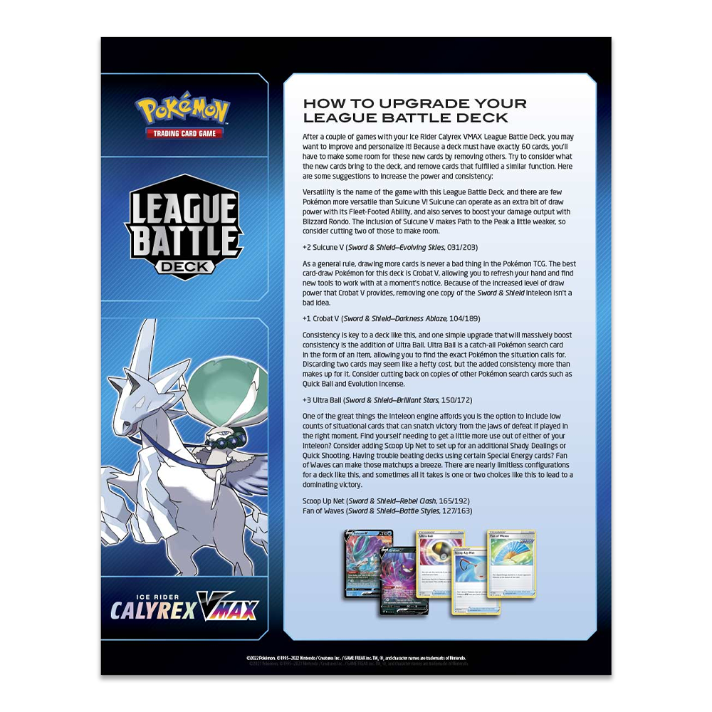 Pokémon TCG: Ice Rider Calyrex VMAX League Battle Deck Upgrade Guide