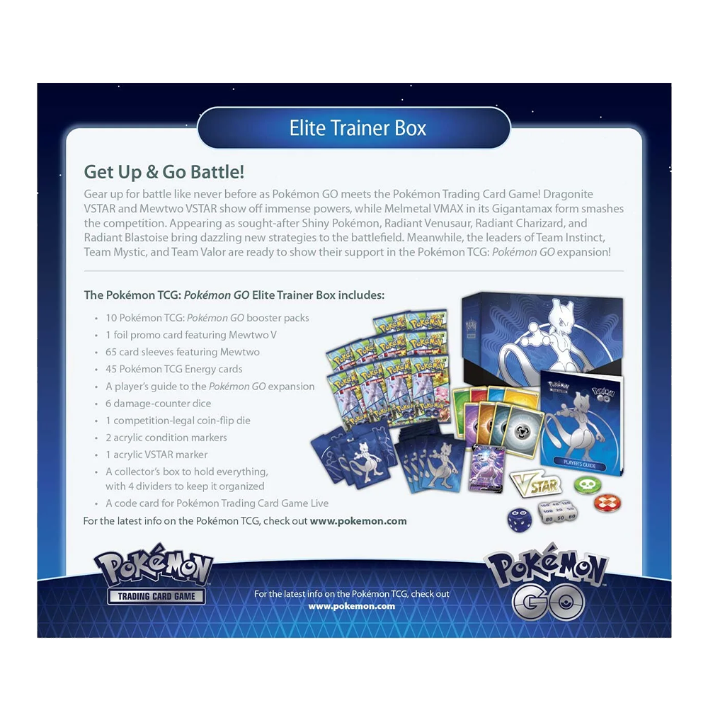 Pokémon TCG: Pokémon GO Elite Trainer Box Back