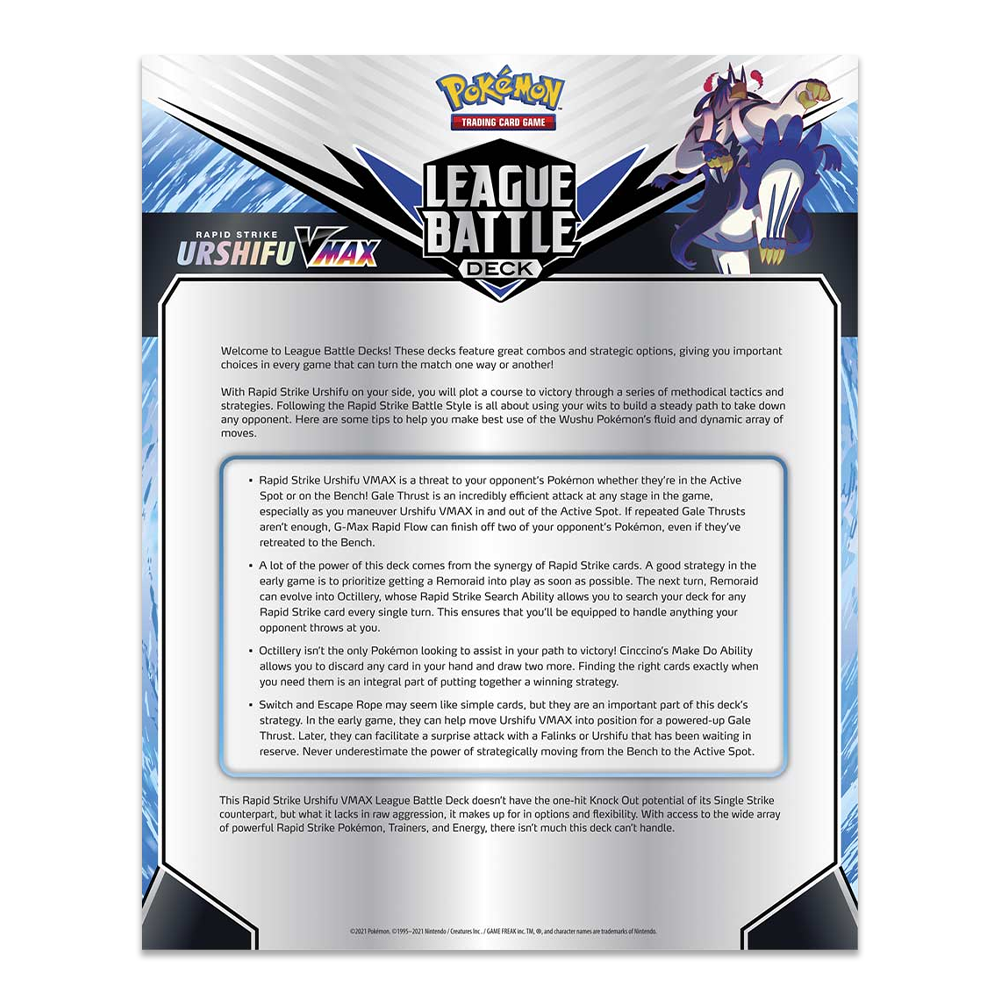 Pokémon TCG: Rapid Strike Urshifu VMAX League Battle Deck Back