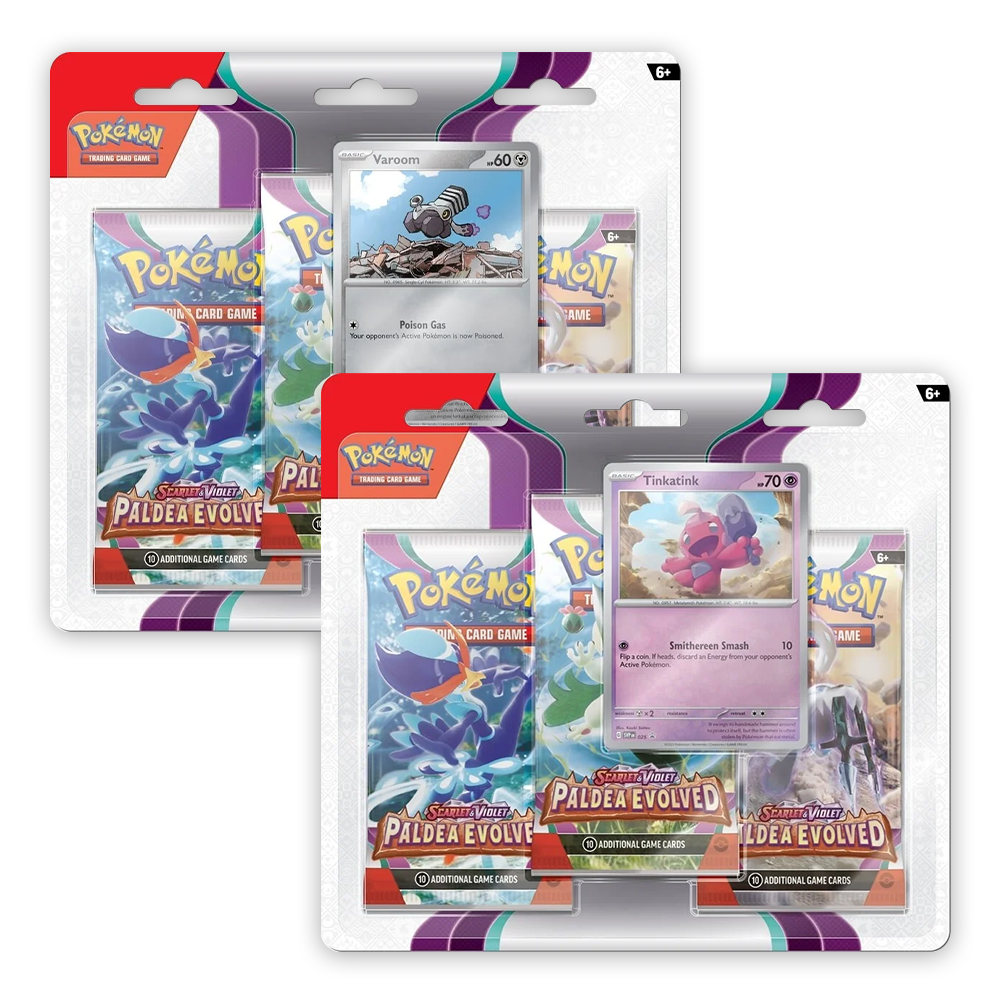 Pokémon TCG: Scarlet & Violet – Paldea Evolved 3-Pack Booster Display Bundle – Tinkatink & Varoom