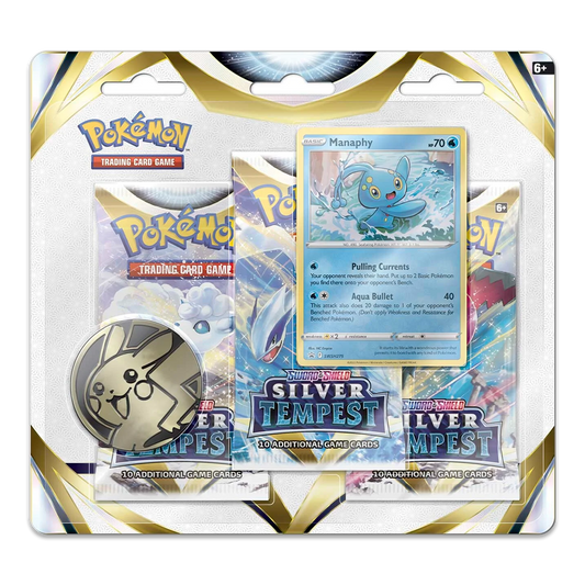 Pokémon TCG: Sword & Shield – Silver Tempest 3-Pack Booster Display – Manaphy
