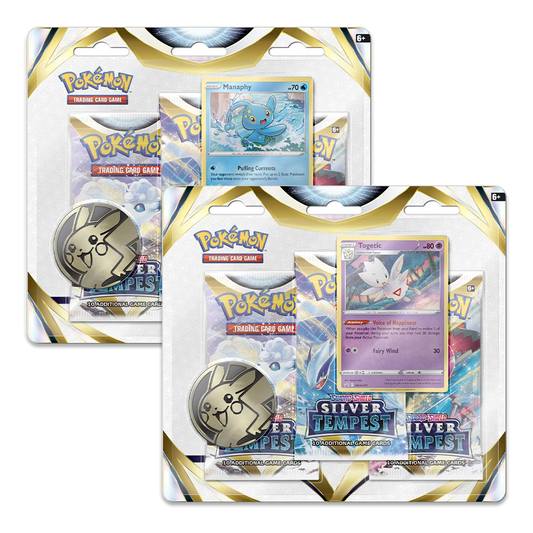 Pokémon TCG: Sword & Shield – Silver Tempest 3-Pack Booster Display -Togetic & Manaphy Bundle