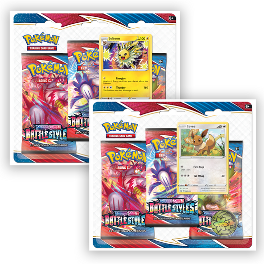 Pokemon TCG: Sword & Shield – Battle Styles 3-Pack Booster Display - Eevee & Jolteon