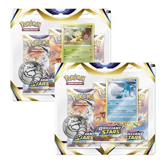 Pokémon TCG: Sword & Shield – Brilliant Stars 3-Pack Booster Display Leafeon & Glaceon