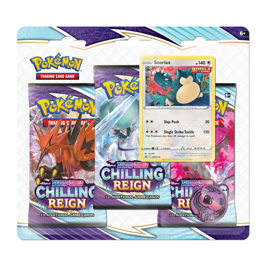 Pokemon TCG: Sword & Shield - Chilling Reign 3-Pack Booster Display - Snorlax